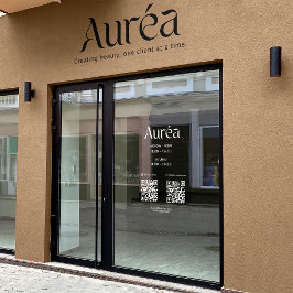 Logo QR Open Hours Social Media Business Clubing Fensteraufkleber