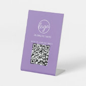 Logo QR Restaurant Menü Light Lila Business Sockelschild (Vorderseite)