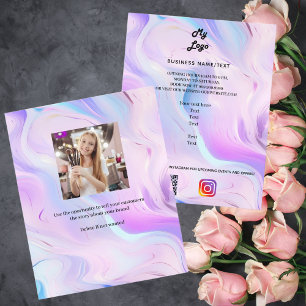 Logo QR Werbeaktion für das holografisch rosa Foto