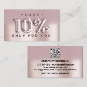 Logo QRCODE 10%OFF Discount Insert Card Rose Visitenkarte (Vorne/Hinten)
