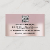 Logo QRCODE 10%OFF Discount Insert Card Rose Visitenkarte (Rückseite)
