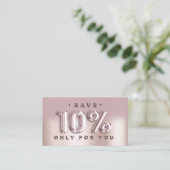 Logo QRCODE 10%OFF Discount Insert Card Rose Visitenkarte (Stehend Vorderseite)