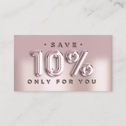 Logo QRCODE 10%OFF Discount Insert Card Rose Visitenkarte (Vorderseite)