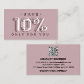 Logo QRCODE 10% Rabatt Einsteckkarte Blush einfüge Visitenkarte (Vorne/Hinten)