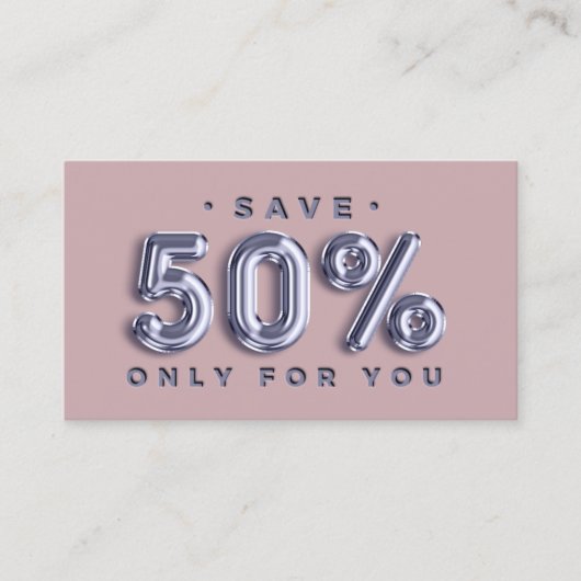 Logo QRCODE 50%OFF Discount Insert Blue Rose Visitenkarte (Vorderseite)