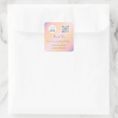 Logo QrCode Online Shop Holografisch Quadratischer Aufkleber (Tasche)