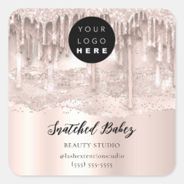 Logo QRCode Online Shop Schlagt Rose Tropfen Quadratischer Aufkleber