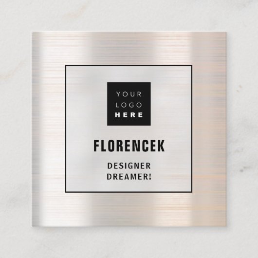 Logo QRCODE Shop-Tool Makeup Minimalismus Rose Quadratische Visitenkarte (Vorderseite)