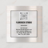 Logo QRCODE Shop-Tool Makeup Minimalismus Rose Quadratische Visitenkarte (Rückseite)