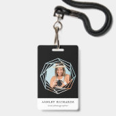 Logo-Rahmen für Aperture Fotografen | Foto Ausweis (Vorderseite mit Lanyard)