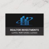 Logo "Real Anwesen Agent Blue" | Metallischer Hint Visitenkarte (Vorderseite)