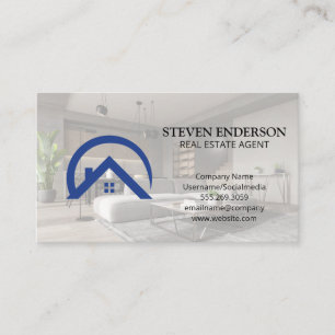 Logo "Real Anwesen Agent" Modernes Inneres Visitenkarte