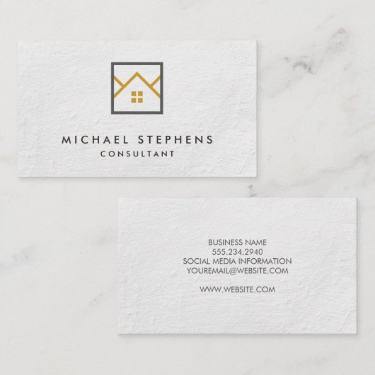 Logo "Real Anwesen Agent" | Textur der Wand Visitenkarte (Vorne/Hinten)