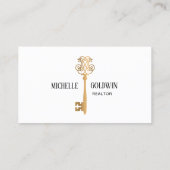 Logo-Real-Anwesen Beruflicher Vintager Schlüssel h Visitenkarte (Rückseite)