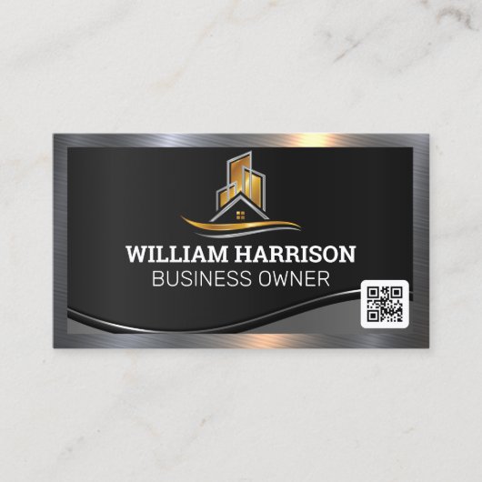 Logo "Real Anwesen" | QR Code Business Card Visitenkarte (Vorderseite)