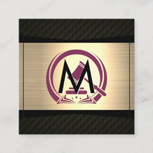 Logo "Recht und Ordnung" | Anwalt Quadratische Visitenkarte (Vorderseite)