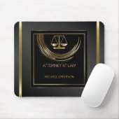 Logo-Rechtsanwalt am Gesetz - Schwarzes und Gold Mousepad (Mit Mouse)