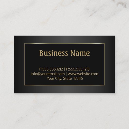 Logo-Rechtsanwalt am Gesetz - Schwarzes und Gold Visitenkarte (Rückseite)