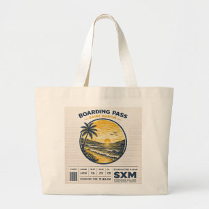 Logo Reise Saint Martin SXM Vintage Jumbo Stoffbeutel