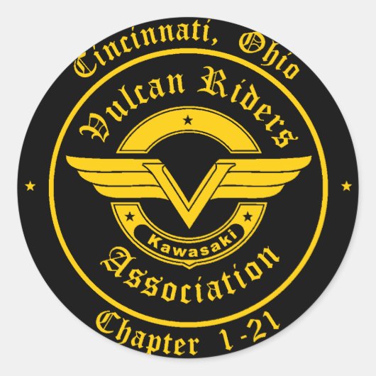 Logo - Reiter Cincinnatis Vulcan Runder Aufkleber (Vorderseite)