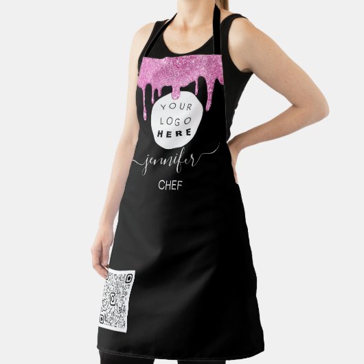 Logo Restaurant Bäckerei Catering Kuchen PinkDripB Schürze (InSitu)