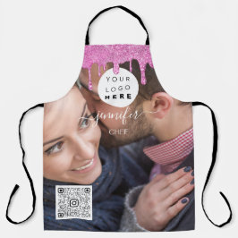 Logo Restaurant Bäckerei Catering Pink Tropfen Schürze