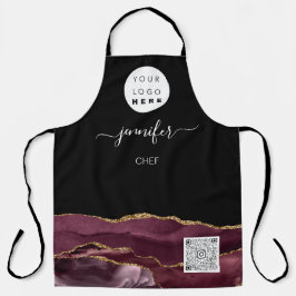 Logo Restaurant Bäckerei Catering QR-Code Schürze