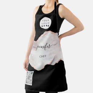 Logo Restaurant Bäckerei Catering Rose Cake Marmor Schürze