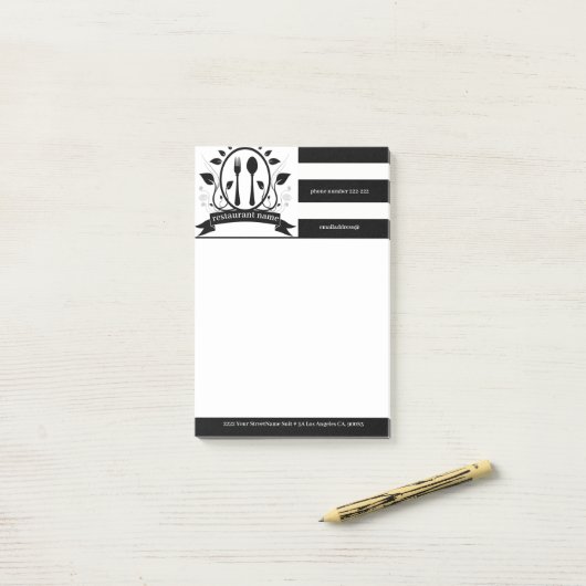 Logo-Restaurant Post-it Klebezettel (Auf Schreibtisch)