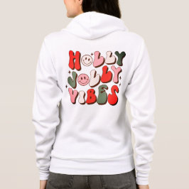 Logo Retro Christmas Holly Jolly Vibes Holidays Hoodie