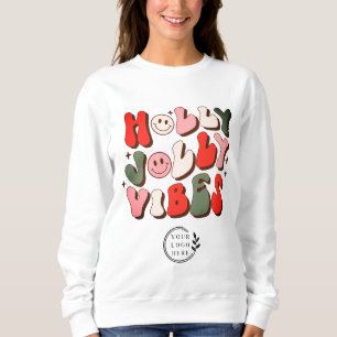 Logo Retro Christmas Holly Jolly Vibes Holidays Sweatshirt