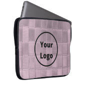 Logo rosa Glasflippenmuster Laptopschutzhülle (Vorne Rechts)