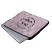Logo rosa Glasflippenmuster Laptopschutzhülle (Vorne Knopf)