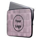 Logo rosa Glasflippenmuster Laptopschutzhülle (Vorderseite Links)