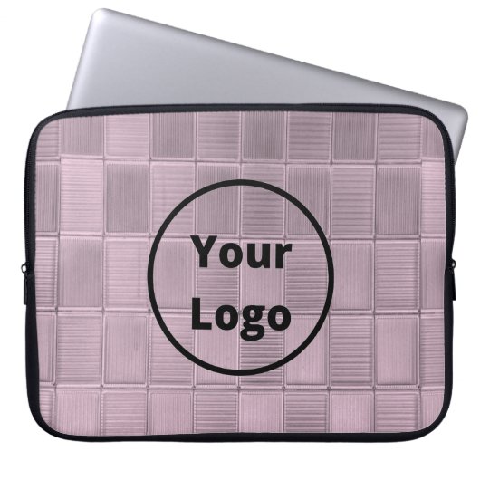 Logo rosa Glasflippenmuster Laptopschutzhülle (Vorderseite)