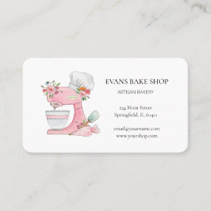 Logo rosa mixer per torte panetteria visitenkarte