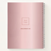 Logo rosa Monogramm Metall elegantes Geschäft Notizblock (Rückseite)