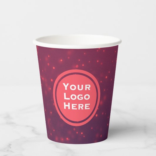 Logo-Rosa-Papier-Becher Pappbecher (Vorderseite)