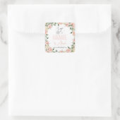 Logo-Rose Blumenhandwerkliche Werbeaktion Quadratischer Aufkleber (Tasche)
