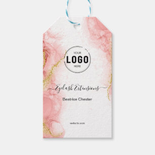 Logo Rosé Gold Achat-Typografie Haar-Make-up Geschenkanhänger