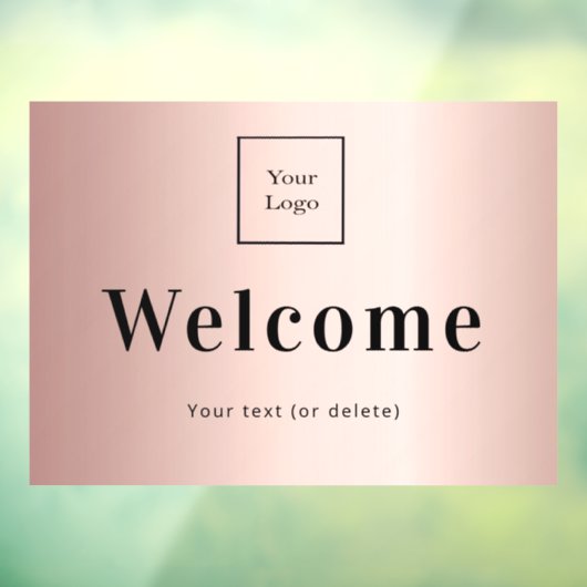 Logo-Rose Gold-Geschäftsempfang Fensteraufkleber (Blatt 3)