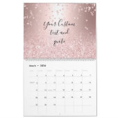 Logo Rose Gold Konfetti Metallische Ober-Glitzern Kalender (Mär 2026)