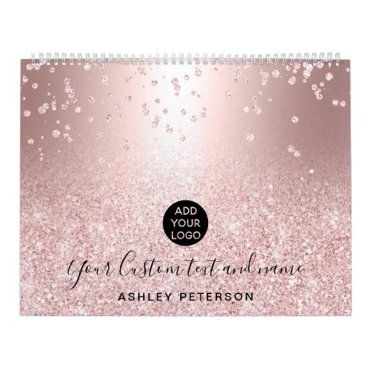 Logo Rose Gold Konfetti Metallische Ober-Glitzern Kalender (Titelbild)