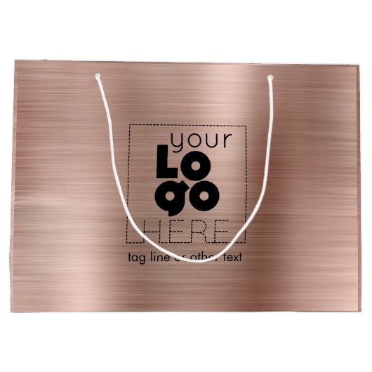 Logo-Rose Gold-Metallpapier-Einkaufstasche Große Geschenktüte (Rückseite)