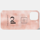 Logo-Rose Gold-Monogramm-Initialen Case-Mate iPhone Hülle (Rückseite (Horizontal))