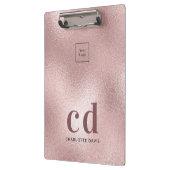 Logo-Rose Gold-Monogramm-Initialen Klemmbrett (Links)