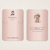 Logo Rose Gold Ohrring Schmuck Foto-Display-Karte (Vorne & Hinten)
