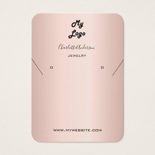 Logo Rose Gold Ohrring Schmuck Foto-Display-Karte (Vorderseite)