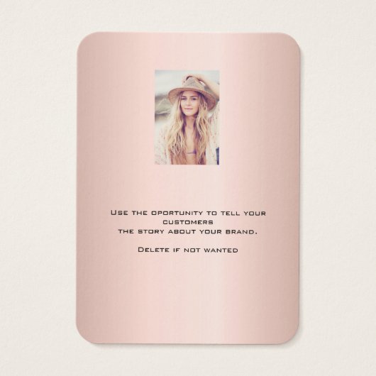 Logo Rose Gold Ohrring Schmuck Foto-Display-Karte (Rückseite)