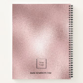 Logo Rose Gold Rosa Monogramm Erstgeschäft Notizblock (Rückseite)